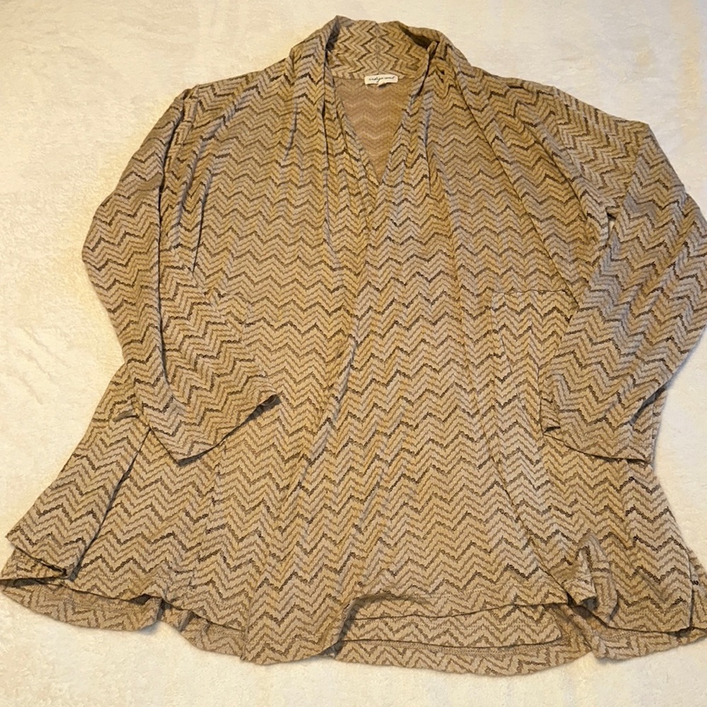 Indigo Soul tan light brown cardigan size XL